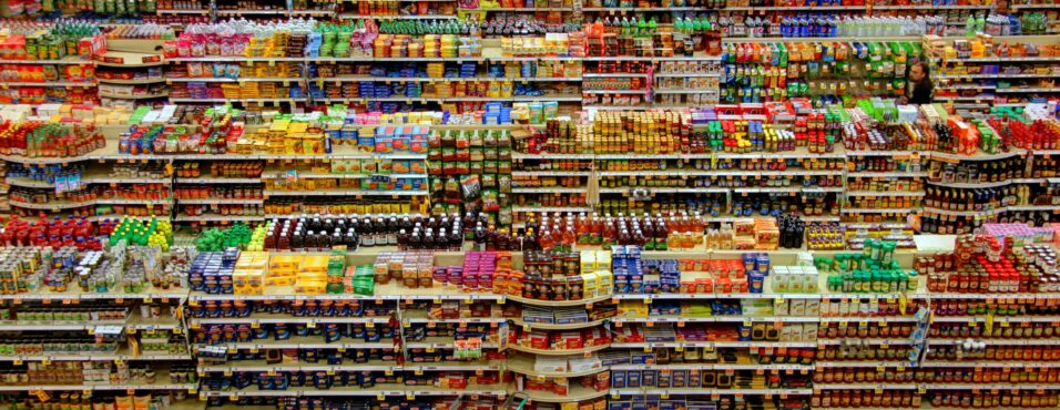 Stephen Leahy; rows of food in a market