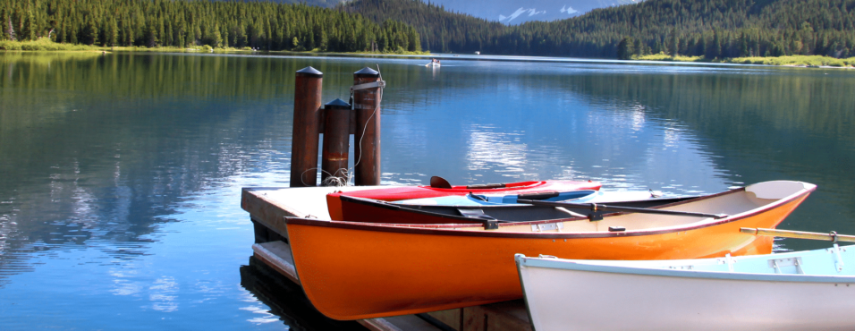 canoes at McDonald Lake at Glacier National Park; environmental science curriculum; water resources