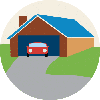 garage with car